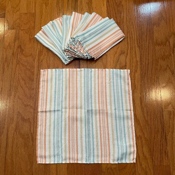 Unknown Other - 10 Ten Cloth Dinner Napkins Nautical Rope Design